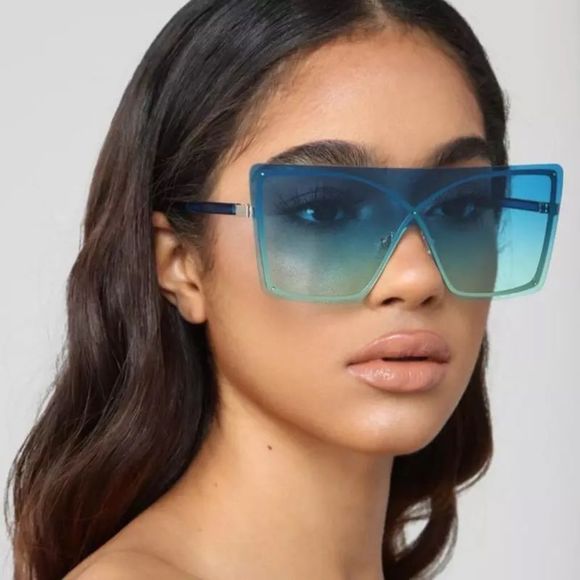 Sports Sunglasses Women One Piece Mask Oversized Shape Visor Sunglasses
